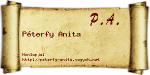 Péterfy Anita névjegykártya