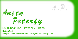 anita peterfy business card